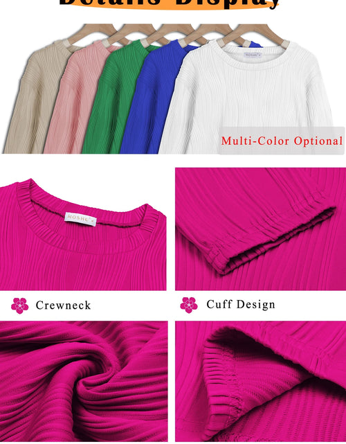 Load image into Gallery viewer, Textured Blouses for Women Crewneck Dressy Womens Tops Casual Long Sleeve Fall Shirts
