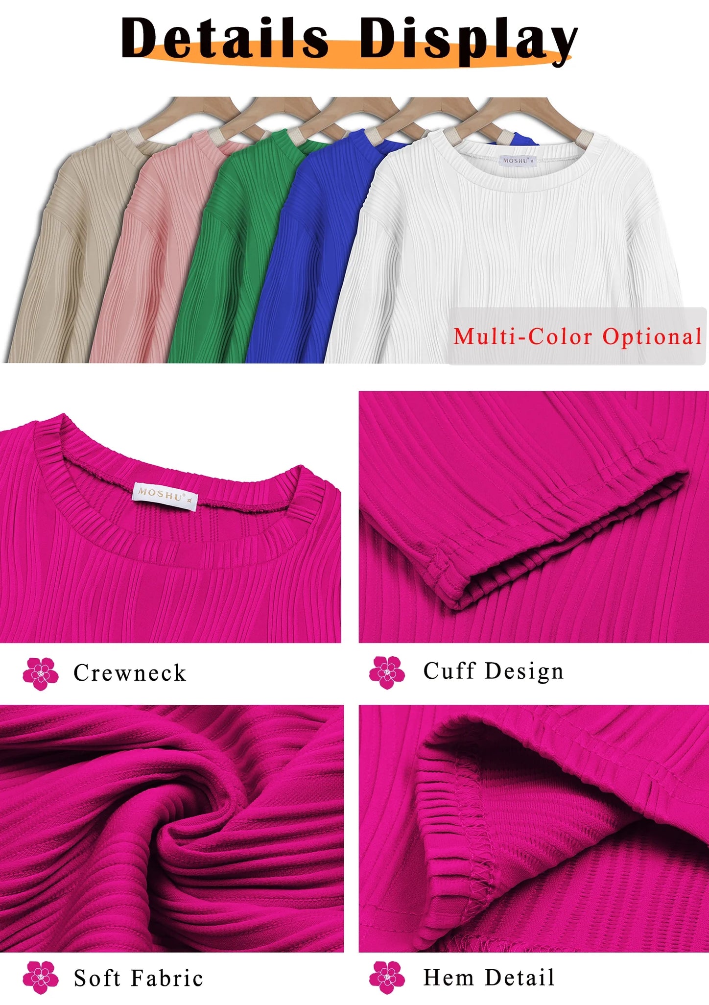 Textured Blouses for Women Crewneck Dressy Womens Tops Casual Long Sleeve Fall Shirts