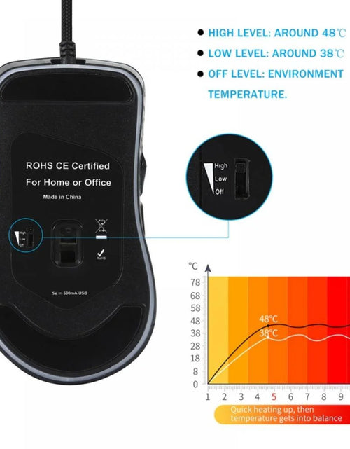 Load image into Gallery viewer, USB Heated Mouse, All Surface Heat, Palm Warm Mouse, Warm Computer Mouse, Heated Computer Mouse, Mouse Hand Warmer, Optical Mouse - New 2021 Design!
