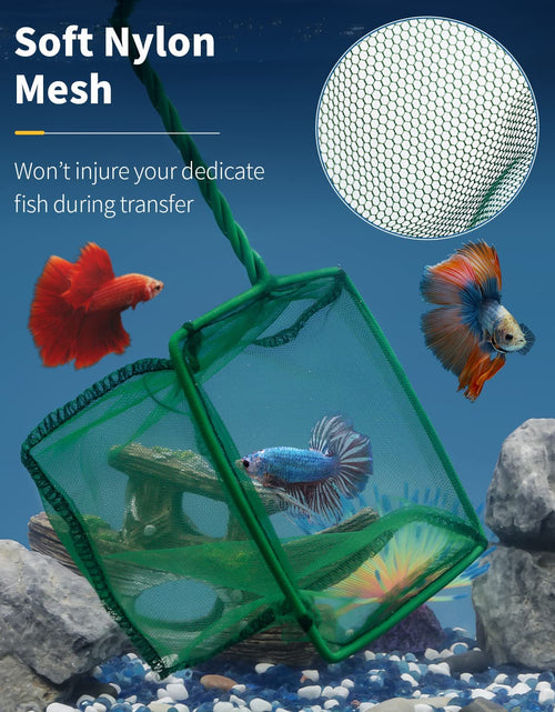 Load image into Gallery viewer, Aquarium Fish Net with Braided Metal Handle Square Net with Soft Fine Mesh Sludge Food Residue Wastes Skimming Cleaning Net for Fish Tanks Small Koi Ponds and Pools
