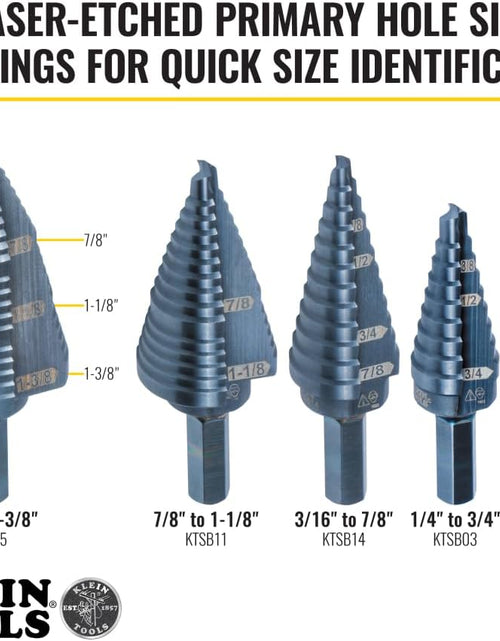 Load image into Gallery viewer, KTSB15 Step Drill Bit #15 Double Fluted 7/8 to 1-3/8-Inch
