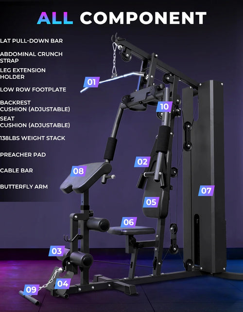 Load image into Gallery viewer, Home Gym Station, Workout Station with 150LBS Weight Stack
