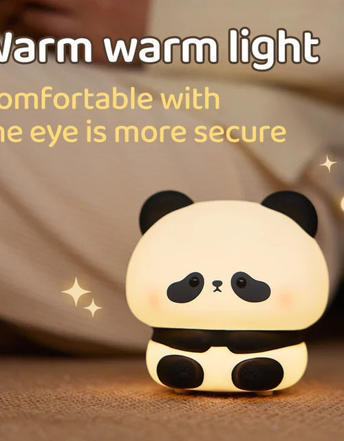 Load image into Gallery viewer, Cute Panda LED Night Light, Silicone Night Light, USB Rechargeable, Touch Night Lamp, Bedroom Timing Lamp Decoration, Children&#39;S
