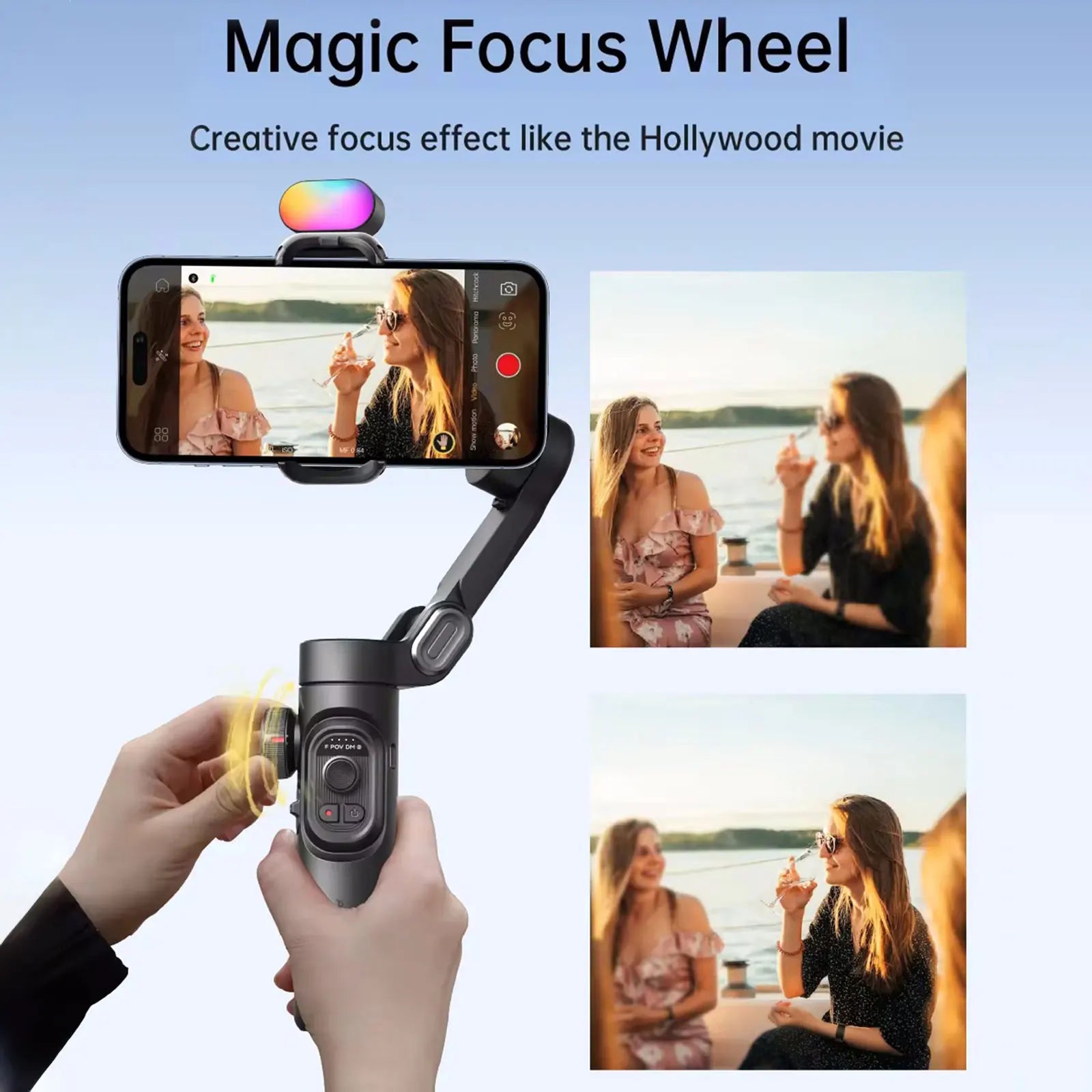 Smart XE Kit Gimbal Stabilizer for Smartphone Iphone Video Recording Magnetic Fill Light 3-Axis Foldable Android Gimble