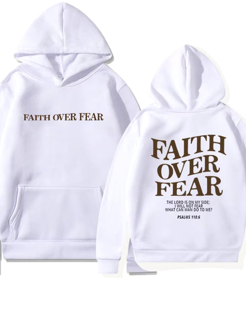 Load image into Gallery viewer, Faith over Fear Christian Hoodie Christian Sweatshirt Jesus Hoodie Trendy Hoodie Bible Verse Shirt Unisex Aesthetic Clothes
