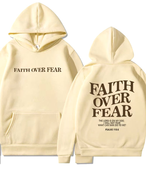 Load image into Gallery viewer, Faith over Fear Christian Hoodie Christian Sweatshirt Jesus Hoodie Trendy Hoodie Bible Verse Shirt Unisex Aesthetic Clothes
