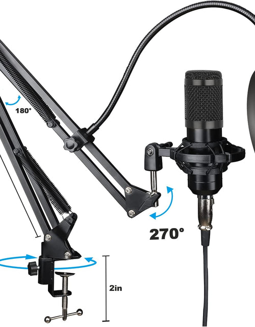 Load image into Gallery viewer, Studio Condenser USB Microphone Computer PC Microphone Kit with Adjustable Scissor Arm Stand Shock Mount, for PC Computer Recording Podcasting Youtube Karaoke Gaming Streaming Teaching Guarda GD100
