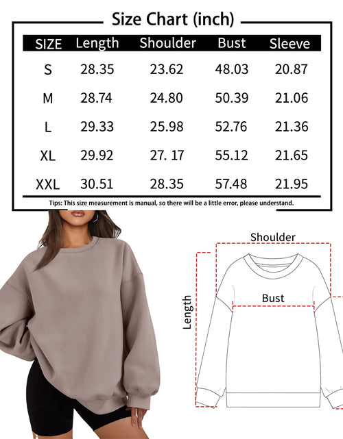 Load image into Gallery viewer, Oversized Sweatshirts for Women Crewneck Y2K Hoodies Sweaters Casual Tops Comfy Fall Fashion Pullover Outfits Winter Clothes 2025
