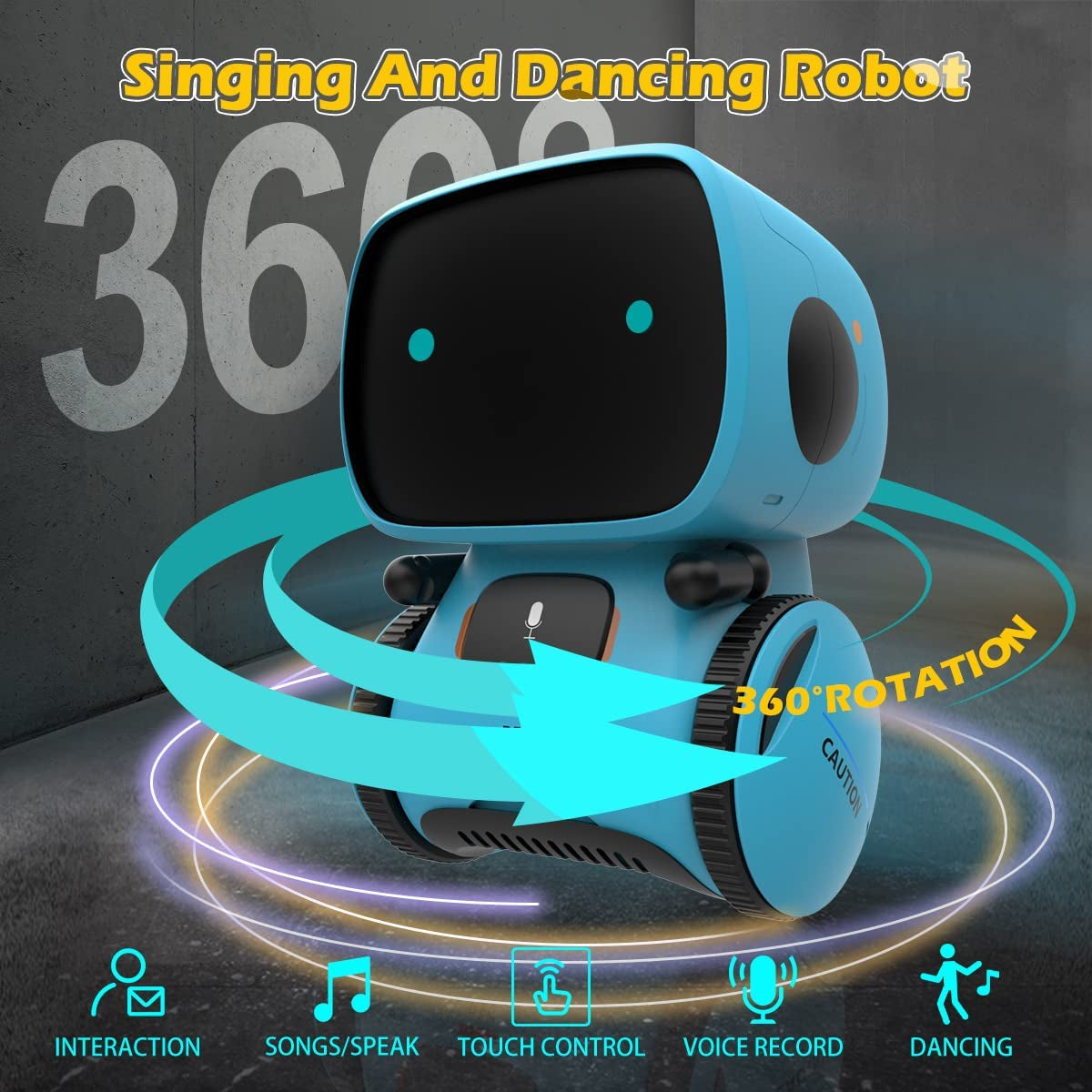 Robots for Kids, Interactive Smart Robotic with Touch Sensor, Voice Control, Speech Recognition, Singing, Dancing, Repeating and Recording, Robot Toy for 3 4 5 6 7 8 Year Old Boys Girls