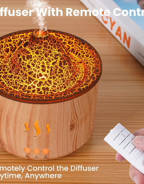 Load image into Gallery viewer, Essential Oil Diffuser,400Ml Flame Diffuser, Air Humidifier with Remote Control,For Bedroom Home, Wood Color
