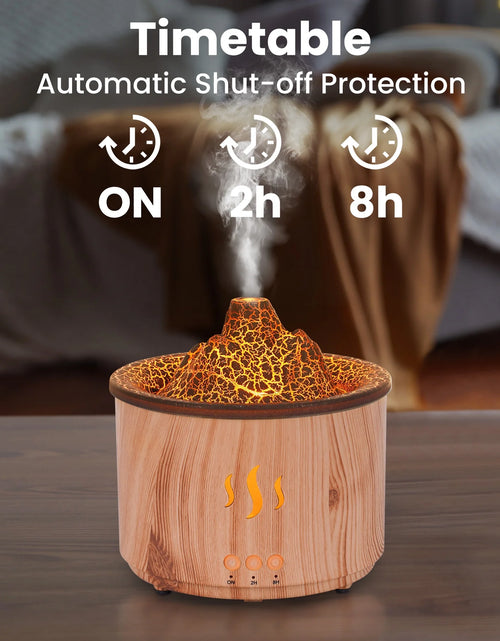 Load image into Gallery viewer, Essential Oil Diffuser,400Ml Flame Diffuser, Air Humidifier with Remote Control,For Bedroom Home, Wood Color
