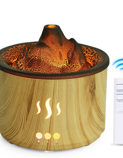 Load image into Gallery viewer, Essential Oil Diffuser,400Ml Flame Diffuser, Air Humidifier with Remote Control,For Bedroom Home, Wood Color
