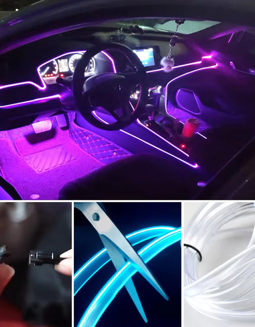 Load image into Gallery viewer, Car Interior Lighting Decorative Led Lights EL Wiring Neon Strip Auto Flexible Ambient Light USB Party Atmosphere Lamp Accessory
