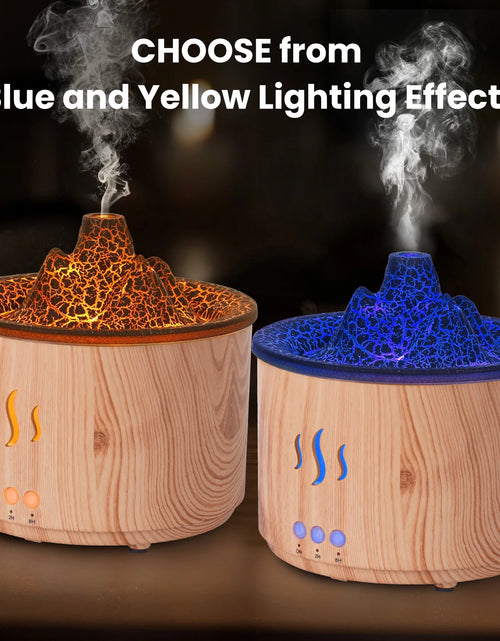 Load image into Gallery viewer, Essential Oil Diffuser,400Ml Flame Diffuser, Air Humidifier with Remote Control,For Bedroom Home, Wood Color
