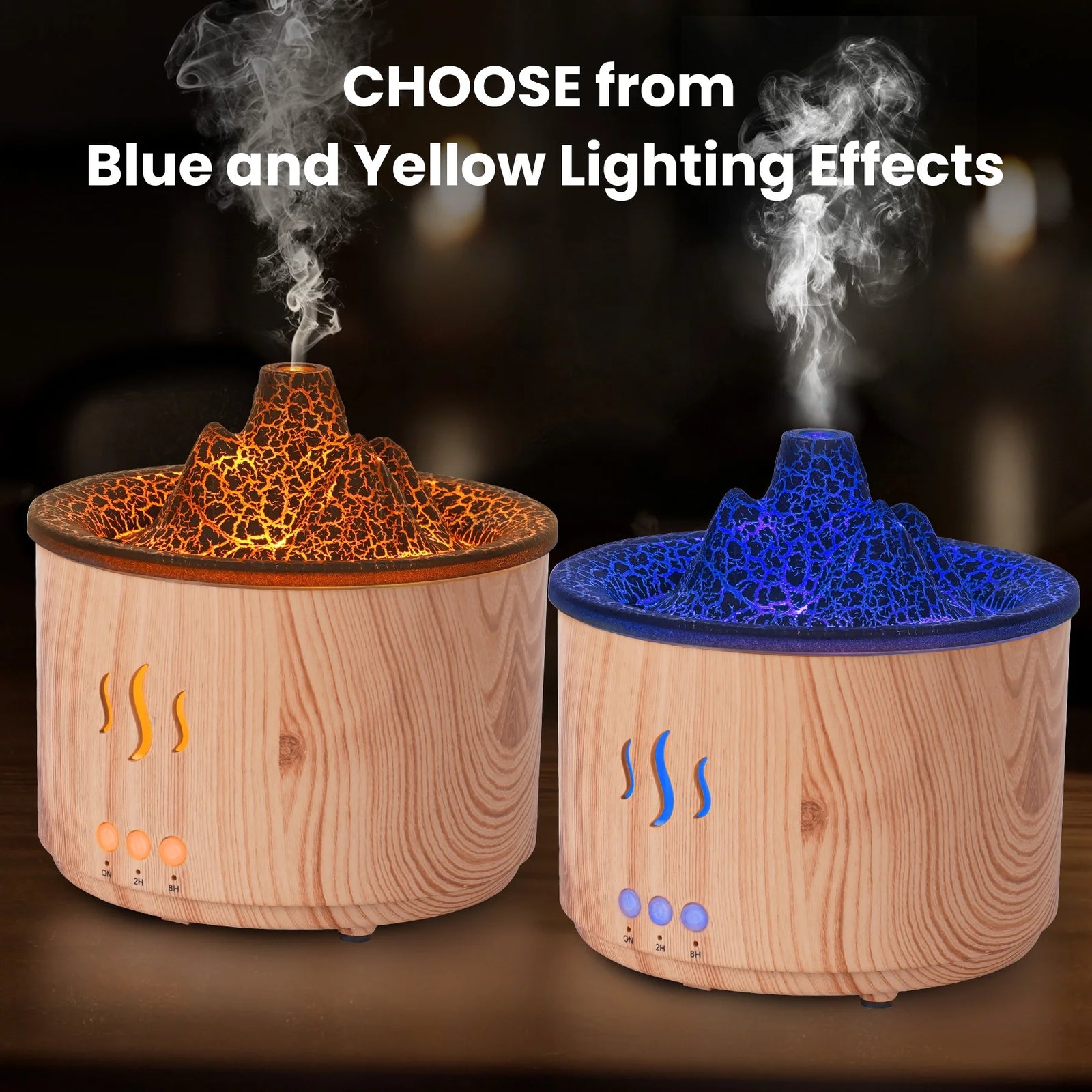 Essential Oil Diffuser,400Ml Flame Diffuser, Air Humidifier with Remote Control,For Bedroom Home, Wood Color