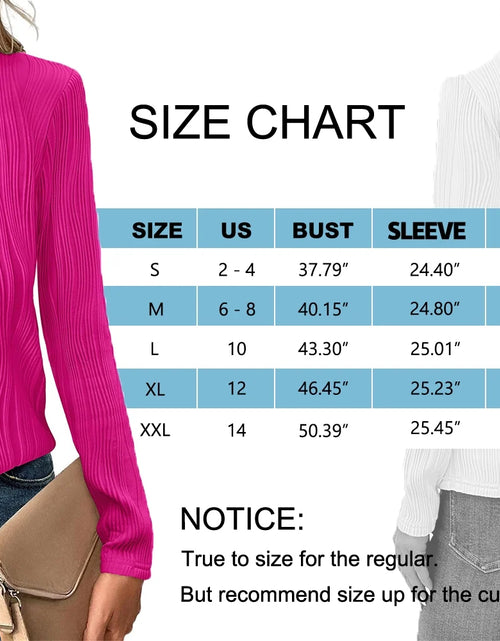 Load image into Gallery viewer, Textured Blouses for Women Crewneck Dressy Womens Tops Casual Long Sleeve Fall Shirts
