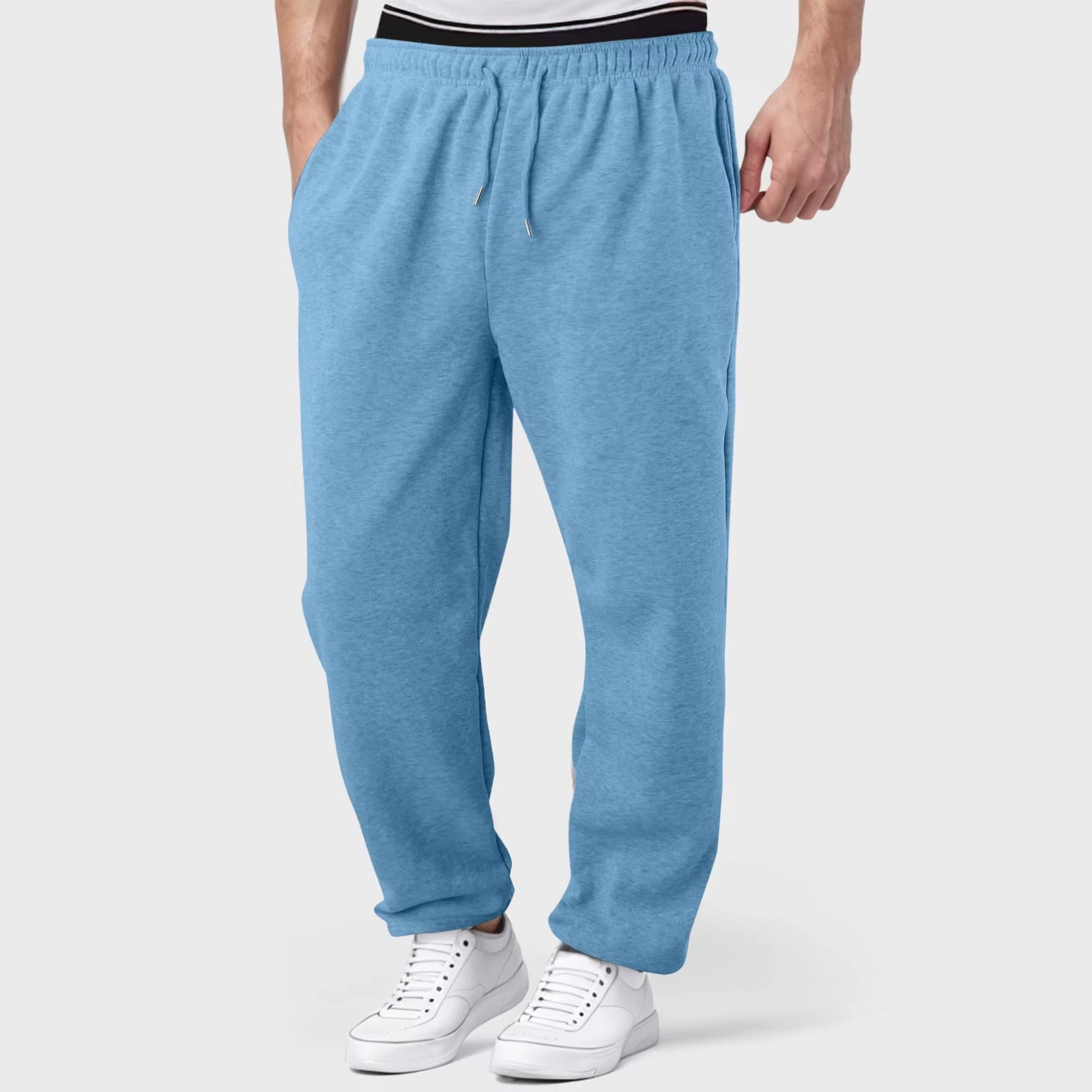 Baggy Sweatpants for Men 2024 Elastic Waist Drawstring Grey Pants Sport Casual Trousers with Pockets Gym Fitness Joggy plus Size