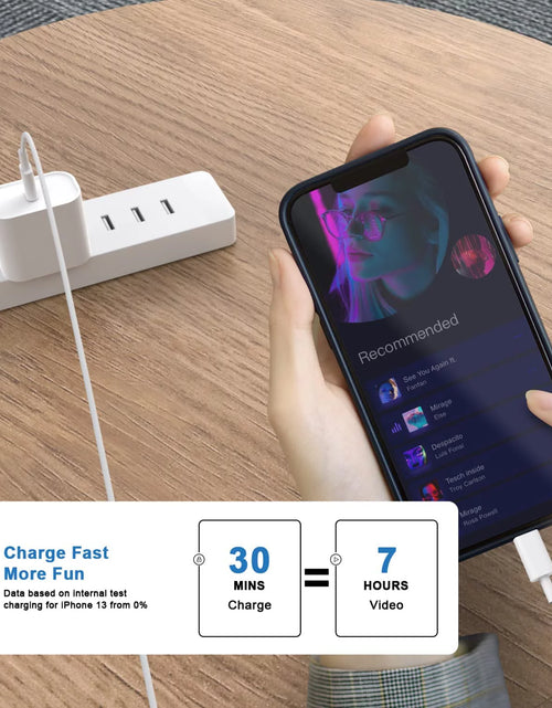 Load image into Gallery viewer, Iphone Fast Charger, 3 Pack [Apple Mfi Certified] 20W Type C Charger Block with 6FT USB C to Lightning Fast Charging Data Sync Cable Compatible for Iphone 14 13 12 11 Pro Max XS XR X (White）
