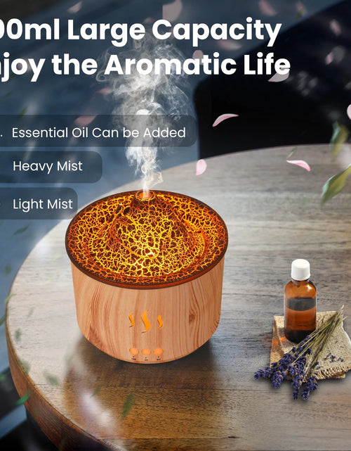 Load image into Gallery viewer, Essential Oil Diffuser,400Ml Flame Diffuser, Air Humidifier with Remote Control,For Bedroom Home, Wood Color
