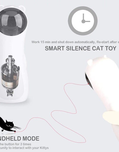 Load image into Gallery viewer, Cat Laser Toy Automatic Interactive Toys for Cats Kitten Dogs USB Charging and Battery Powered 5 Random Pattern Fast Slow Light Flashing Model
