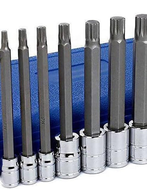 Load image into Gallery viewer, 10054A XZN Triple Square Spline Bit Socket Set | Extra Long 4” | 4Mm to 18Mm | 10-Piece Set | S2 and Cr-V Steel
