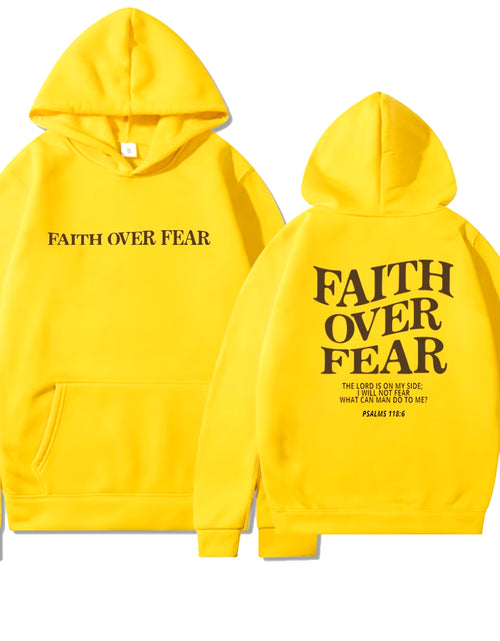 Load image into Gallery viewer, Faith over Fear Christian Hoodie Christian Sweatshirt Jesus Hoodie Trendy Hoodie Bible Verse Shirt Unisex Aesthetic Clothes
