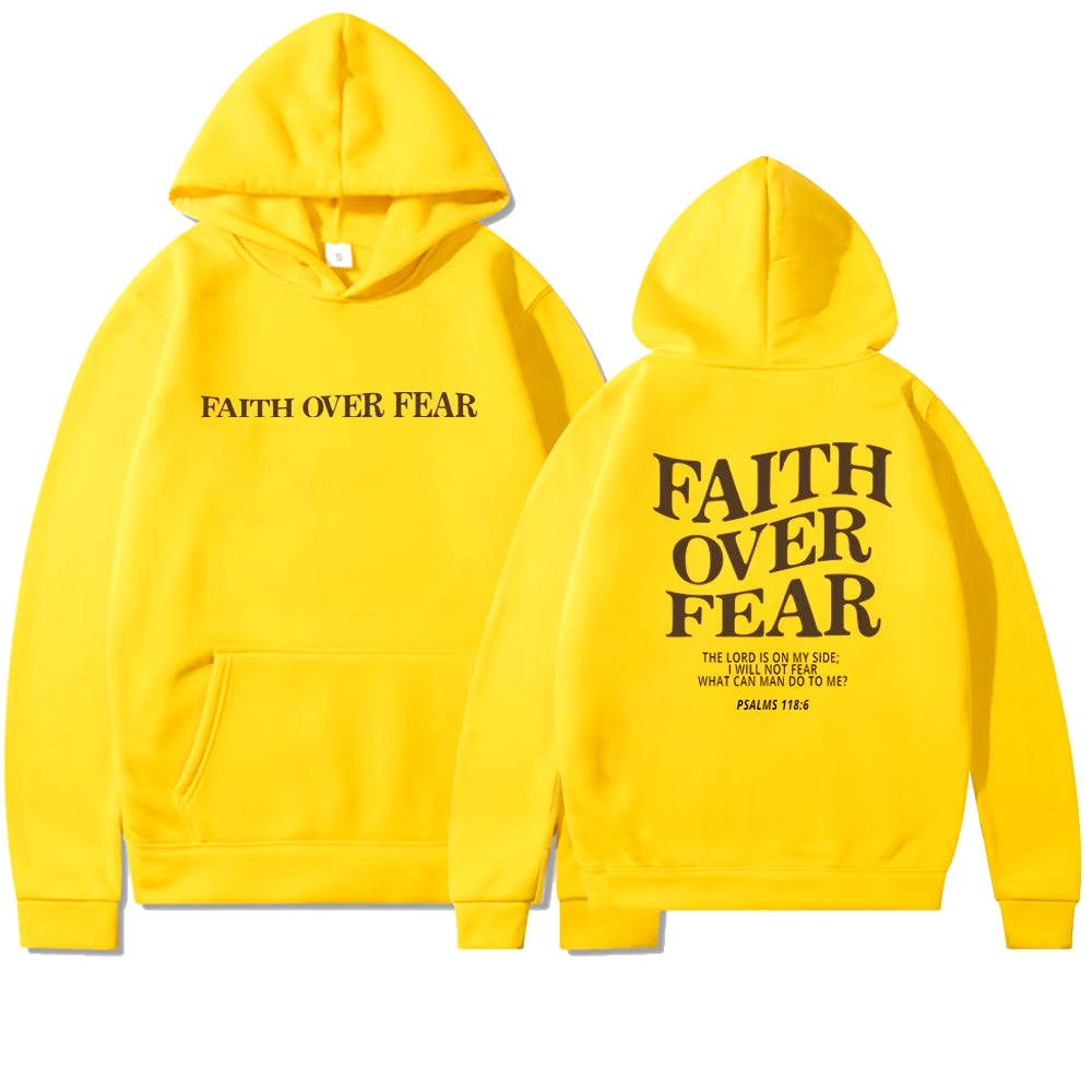 Faith over Fear Christian Hoodie Christian Sweatshirt Jesus Hoodie Trendy Hoodie Bible Verse Shirt Unisex Aesthetic Clothes