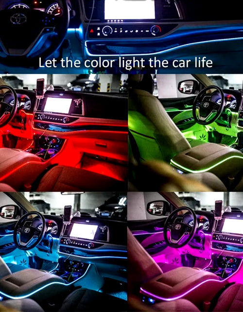 Load image into Gallery viewer, Car Interior Lighting Decorative Led Lights EL Wiring Neon Strip Auto Flexible Ambient Light USB Party Atmosphere Lamp Accessory
